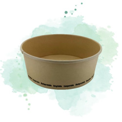 45 Pcs - Saladier rond en carton "Buckaty" - 750 ml, Diam: 15 cm, Hauteur: 6 cm