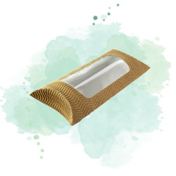 25 Pcs - Étui carton ondulé pour sandwich chaud - 18,3 x 11,4 x 4,4 cm, fenêtre rectangulaire