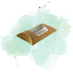 25 Pcs - Etui carton ondulé sandwich chaud - 14,5 x 15 cm, Hauteur: 5,5 cm