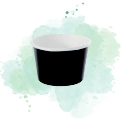 50 Pcs - Pot carton noir chaud et froid 130 ml Diam: 7,4 cm 7,4 x 5,9 x 5 cm