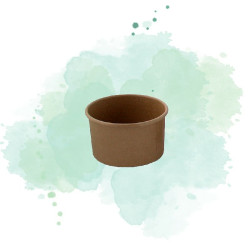 50 Pcs - Pot carton kraft brun - 130 ml, Diam: 8 cm, Hauteur: 4,4 cm