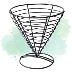 6 Pcs - Porte cône rond métal noir Diam: 17,5 cm 17,5 x 18,5 cm