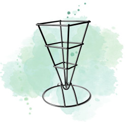 6 Pcs - Porte cône carré métal noir 9,2 x 6,4 x 13 cm