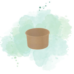 50 Pcs - Pot carton fibre de bambou - 120 ml, Diam: 7,5 cm, Hauteur: 5 cm