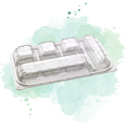 25 Pcs - Boîte repas plastique PET transparent - 5 compartiments, pratique et légère