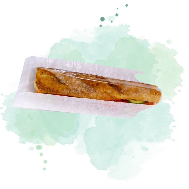1000 Pcs - Sac sandwich papier blanc avec fenêtre - 12 x 4 cm, Hauteur: 34 cm 1000 Pcs - Sac sandwich papier blanc avec fenêtre - 12 x 4 cm, Hauteur: 34 cm