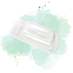 100 Pcs - Couvercle dôme plastique transparent - 19,5 x 19,5 cm, Hauteur: 3 cm