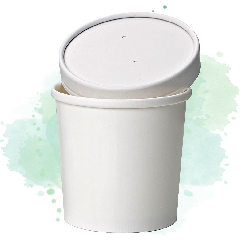 50 Pcs - Pot carton blanc 350 ml - Diam: 9 cm, Hauteur: 8,5 cm, Chaud/Froid 50 Pcs - Pot carton blanc 350 ml - Diam: 9 cm, Hauteur: 8,5 cm, Chaud/Froid
