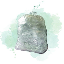 200 Pcs - Sac poubelle transparent - 110000 ml, 37 x 30 x 107 cm