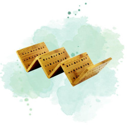 5 Pcs - Support en bambou pour tacos - 212x100 mm, Hauteur: 50 mm