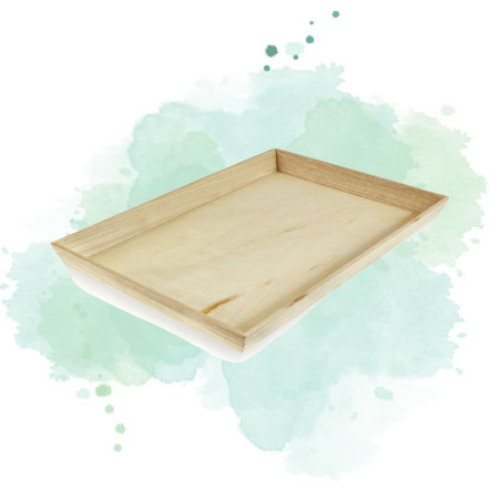 10 Pcs - Plateau repas bois "Noa" - 39 x 29 cm, Hauteur: 4 cm, Idéal horeca