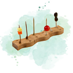 21 Pcs - Piques bambou "Teppo Gushi" avec support "Haya" - 7,9 cm, 3,7 cm, 1,9 cm