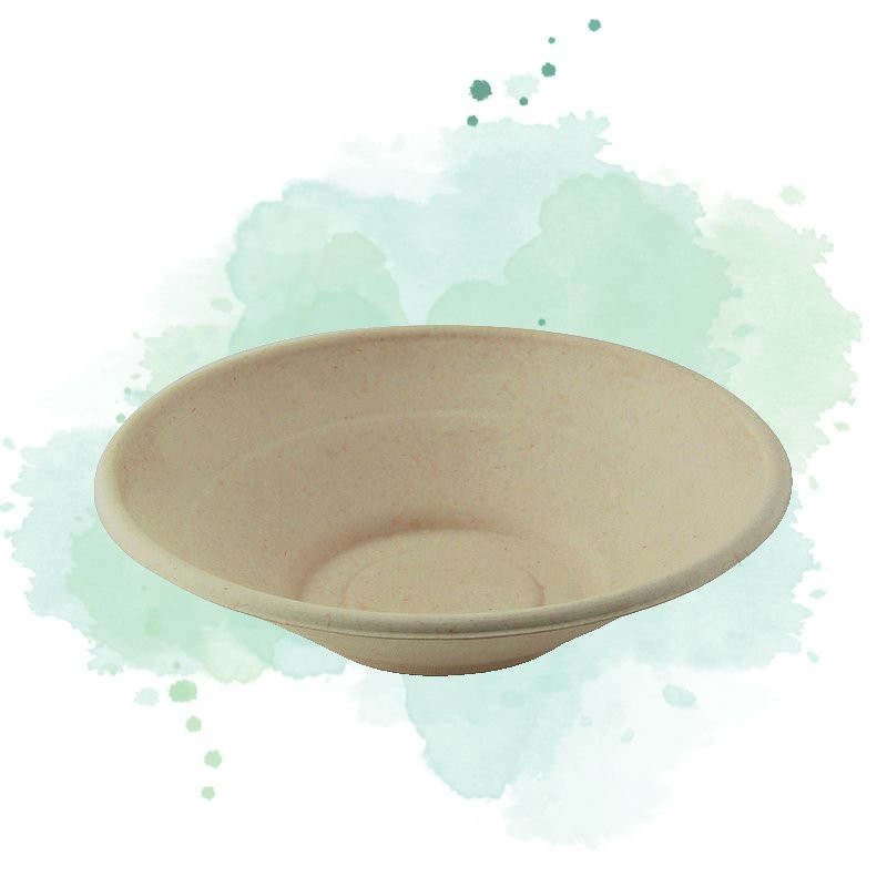 125 Pcs - Bol rond brun "Poke" - 700 ml, Diam: 19,6 cm, Hauteur: 4,9 cm