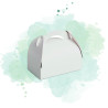 50 Pcs - Boîte pâtissière carton blanche - 18 x 16 x 17 cm, avec anse