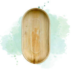 10 Pcs - Plateau ovale en palmier - 55,5 x 30 cm x 2,5 cm