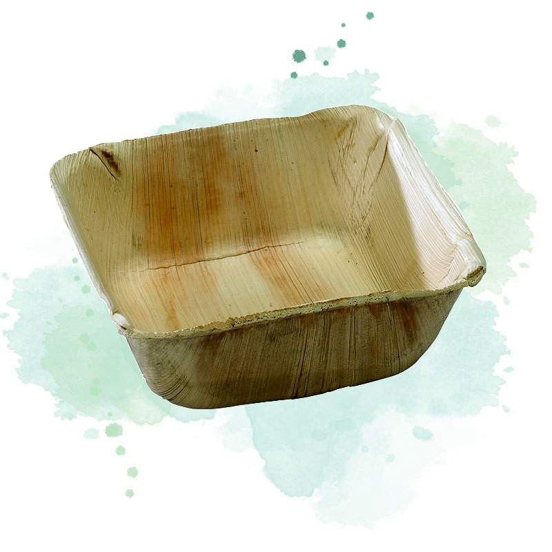 25 Pcs - Bol carré en palmier - 19 x 19 cm, Hauteur: 6 cm, Écologique 25 Pcs - Bol carré en palmier - 19 x 19 cm, Hauteur: 6 cm, Écologique