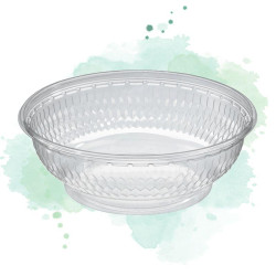 300 Pcs - Saladier en plastique PET transparent - 950 ml, Hauteur: 60 mm