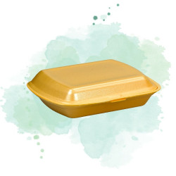 125 Pcs - Coquille plastique PSE jaune - 208 x 245 mm, Hauteur: 68 mm