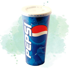 50 Pcs - Gobelet carton "Pepsi" - 220 ml, Diam: 6 cm, Hauteur: 3 cm