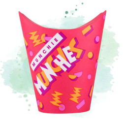 500 Pcs - Pot à wrap carton "Munchies" - 270 ml, Pratique pour vos plats à emporter