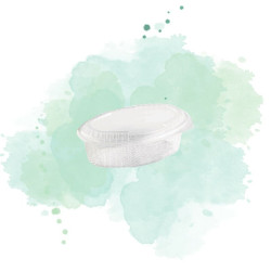400 Pcs - Saladier plastique APET ovale transparent - 500 ml, 190x140 x 75 mm