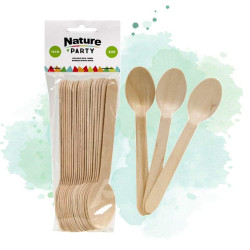 20 Pcs - Cuillère en bois - 15,8 cm
