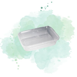 25 Pcs - Boîte Rectangulaire Plastique PP Translucide - 1000 ml, 17,3 x 12 x 6,7 cm