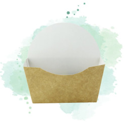 50 Pcs - Emballage carton kraft burger - 13,5 x 6 x 13 cm, intérieur blanc