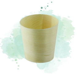 50 Pcs - Mini gobelet en bois - Ø60 mm, Hauteur: 58 mm, Eco-responsable