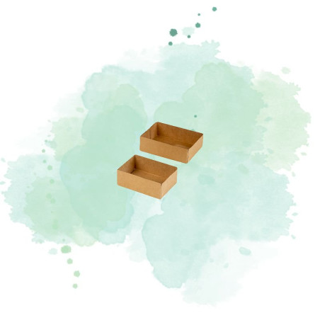 100 Pcs - Boîte pâtissière carton brun - 160 x 120 mm, Hauteur: 50 mm