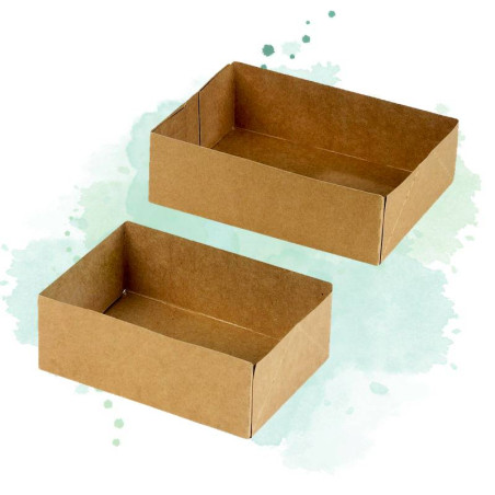 100 Pcs - Boîte pâtissière carton blanc - 140 x 100 mm, Hauteur: 50 mm