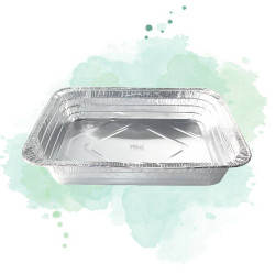 1000 Pcs - Barquette aluminium rectangulaire - 227 x 177 mm, Hauteur: 30 mm