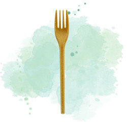 50 Pcs - Fourchette réemployable en bois WOODARY - 180 mm, Durable et Écologique