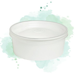 50 Pcs - Saladier Rond en Carton Kraft avec Couvercle PET - 750 ml, Diam: 14,5 cm, Hauteur: 6,9 cm