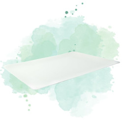 25 Pcs - Plateau rectangulaire blanc "BioNchic" - 390 x 290 mm en pulpe bio
