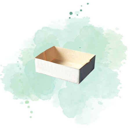 25 Pcs - Boîte pâtissière carton blanc sans couvercle 14 x 10 x 5 cm