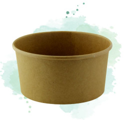 45 Pcs - Saladier rond en carton brun Buckaty - 480 ml, Ø150 mm, Hauteur: 48 mm