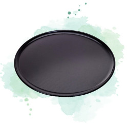12 Pcs - Plateau noir pour pizza Aluminium Anodisé - Ø305 mm, Hauteur: 8 mm