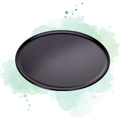 12 Pcs - Plateau noir pour pizza en aluminium - Ø330,2 mm, Hauteur: 8 mm