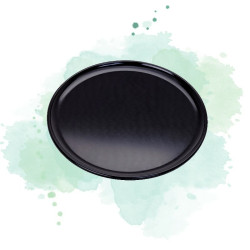 12 Pcs - Plateau noir pour pizza en aluminium - Ø203 mm, Hauteur: 8 mm