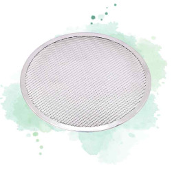12 Pcs - Grille à pizza ronde en aluminium - Ø305 mm, Hauteur 4 mm, Fond ajouré
