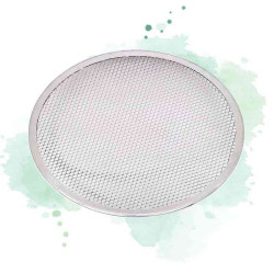 12 Pcs - Grille à pizza ronde aluminium - Ø330,2 mm, Hauteur: 4 mm