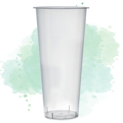 25 Pcs - Gobelet Bubble Tea Transparent - 650 ml, Hauteur: 178 mm, PP Injecté