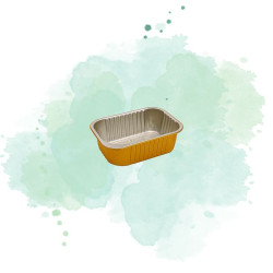 50 Pcs - Barquette aluminium or/argent - 680 ml, 161 x 110 mm, Hauteur: 40 mm