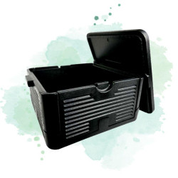 1 Pcs - Box pliante isotherme noire - 380 x 380 mm, Hauteur: 220 mm