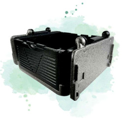 1 Pcs - Box pliante isotherme noire - 420x420 mm, Hauteur: 250 mm