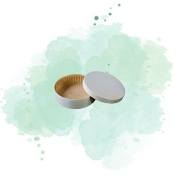 10 Pcs - Boîte ronde bois FSC mix + papier ing - cuisson four H40mm 350ml