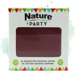 20 Pcs - Serviette coton rouge pour cocktail - 200 x 195 mm, élégante et pratique