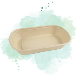 50 Pcs - Boîte rectangulaire brune "Eco-Rec" - 500 ml, 19,5 x 11,6 x 3,5 cm
