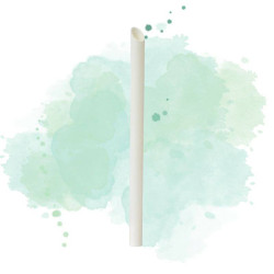 250 Pcs - Paille biseautée blanche pour Bubble Tea - 200 mm